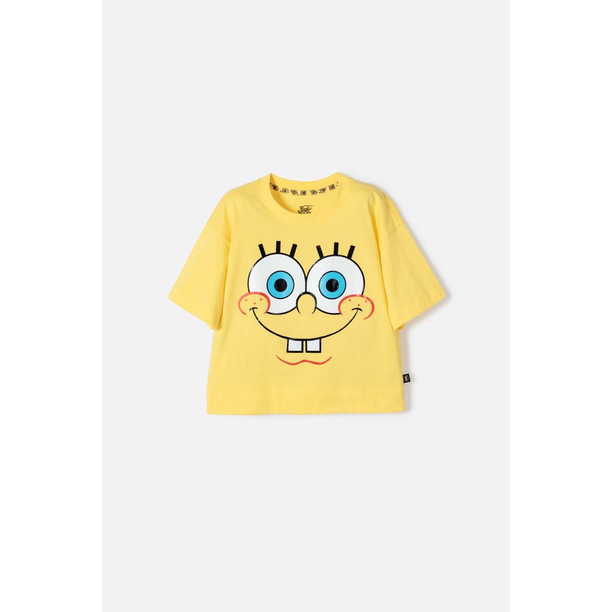 NICKELODEON - Camiseta de Bob Esponja manga corta amarillo para niña