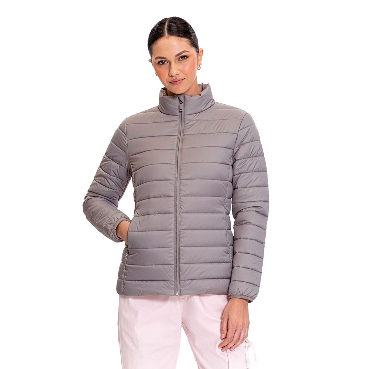 TOTTO - Chaqueta Acolchada Cuello Alto Rpet Colora Morado Para Mujer