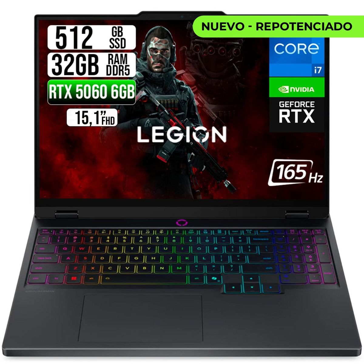 LENOVO - PORTATILE LENOVO LEGION INTEL CORE I7-14700HX RTX 5060 8GB SSD 512GB RAM 32GB 15.1" OLED WQXGA