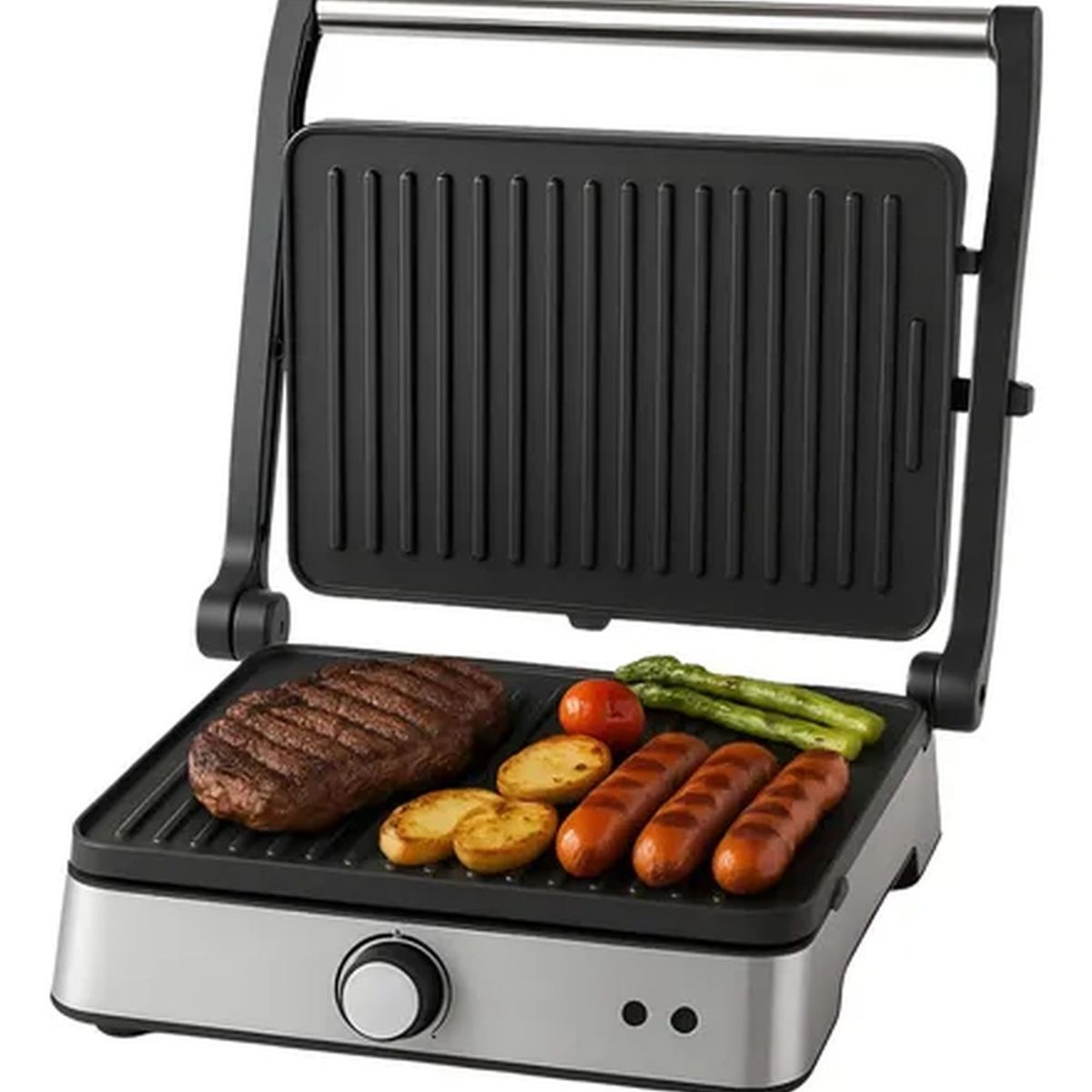 RENAHOUSE - Plancha Parrilla Electrica Doble 2200w Antiadherente Rh-335
