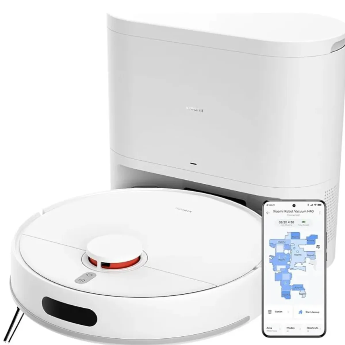 XIAOMI - Aspiradora Robot Xiaomi H40 US con Autovaciado, Succión 10.000 Pa y Trapeado 2 en 1