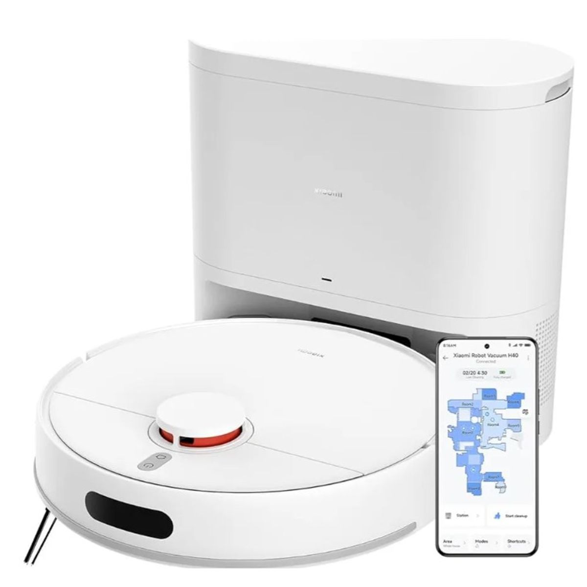 XIAOMI - Aspiradora Robot Xiaomi H40 US con Autovaciado, Succión 10.000 Pa y Trapeado 2 en 1