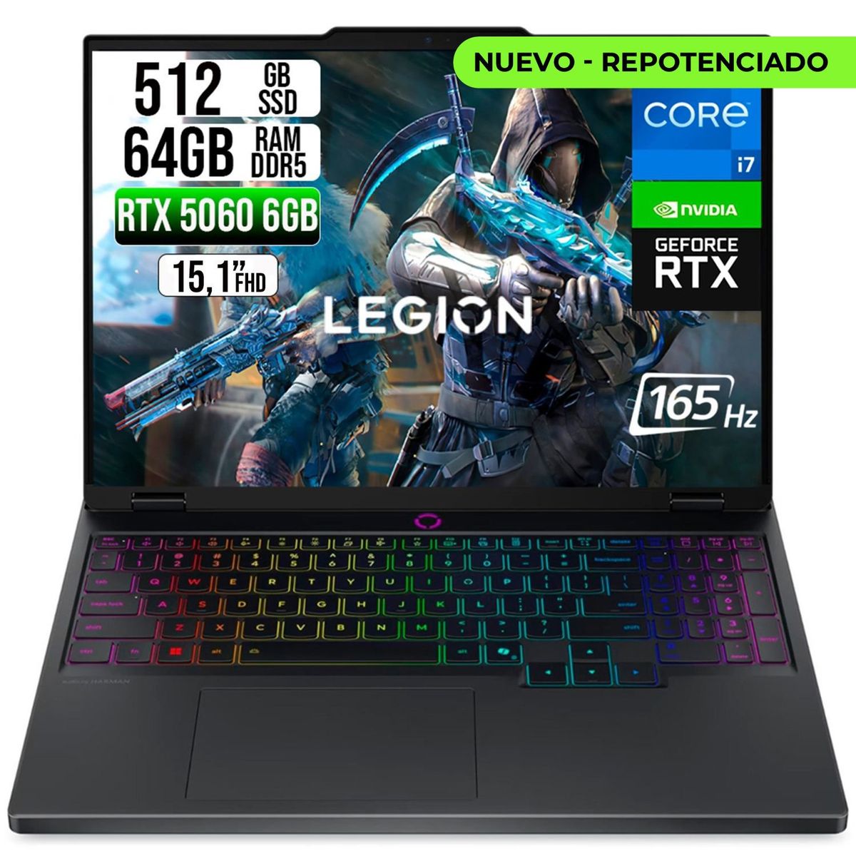 LENOVO - PORTATILE LENOVO LEGION INTEL CORE I7-14700HX RTX 5060 8GB SSD  512GB RAM 64GB 15.1" OLED WQXGA