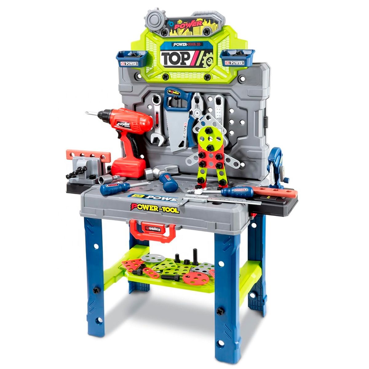 GENERICO - Maletin Herramientas 2 En 1 Mesa Construcción 132pcs Juguete