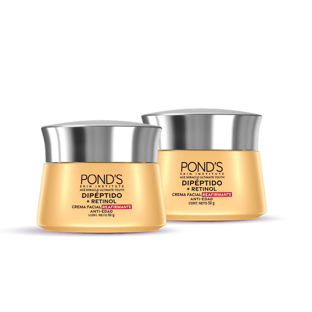 PONDS - Crema Antiedad Ponds Dipéptidos REAFIRMANTE 55 AÑOS X2.