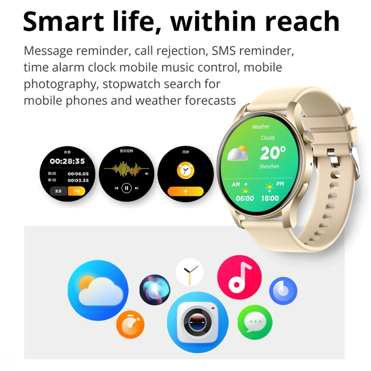 COLMI - Smartwatch Reloj Inteligente Mujer Colmi V73 Llamadas WhatsApp Siri