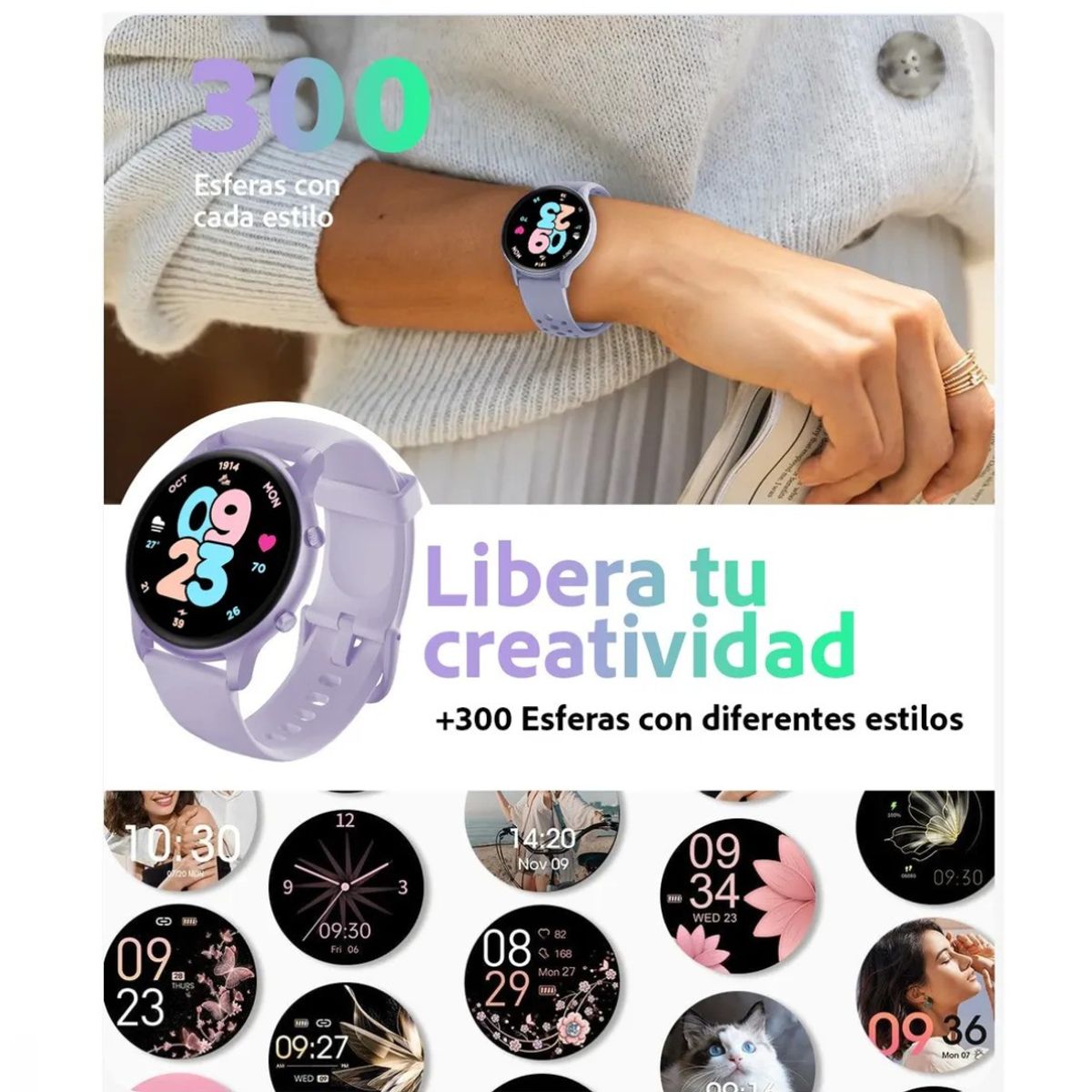 ZEBLAZE - Smartwatch Forerunner 55 Llamadas Bluetooth IA con Audífonos Inalámbricos Zeblaze