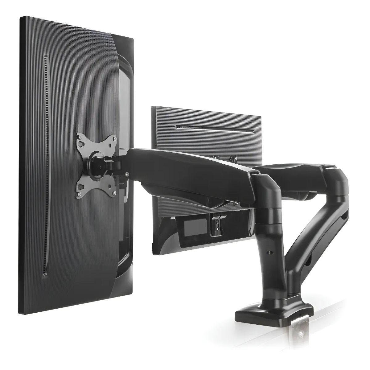 ERGONOMUS - Soporte Brazo Monitor Para 2 Pantallas Lcd Led Escritorio Color Negro