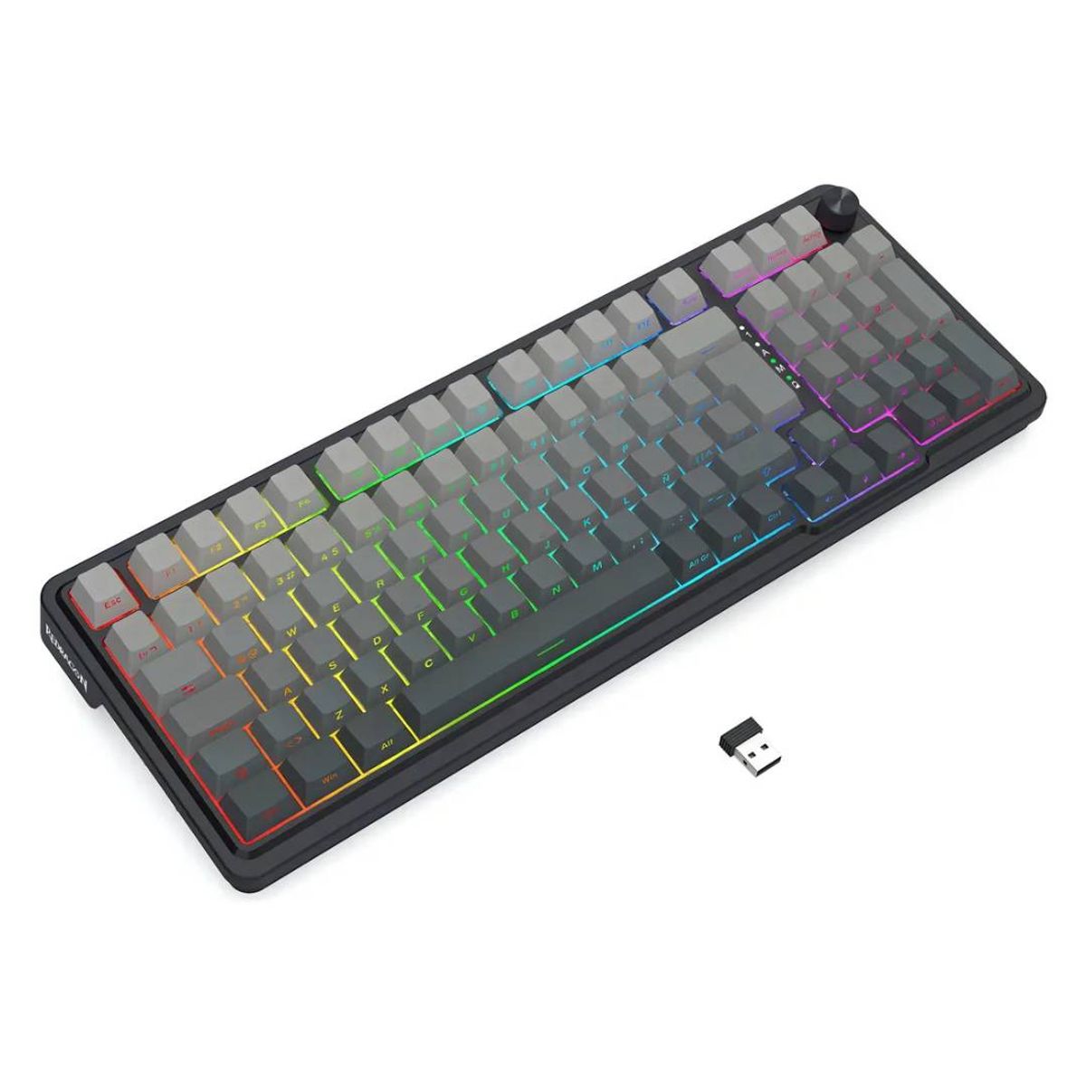 REDRAGON - Teclado Redragon Eisa Max Rbg Inalambrico Negrogris Español Gris Inglés Us