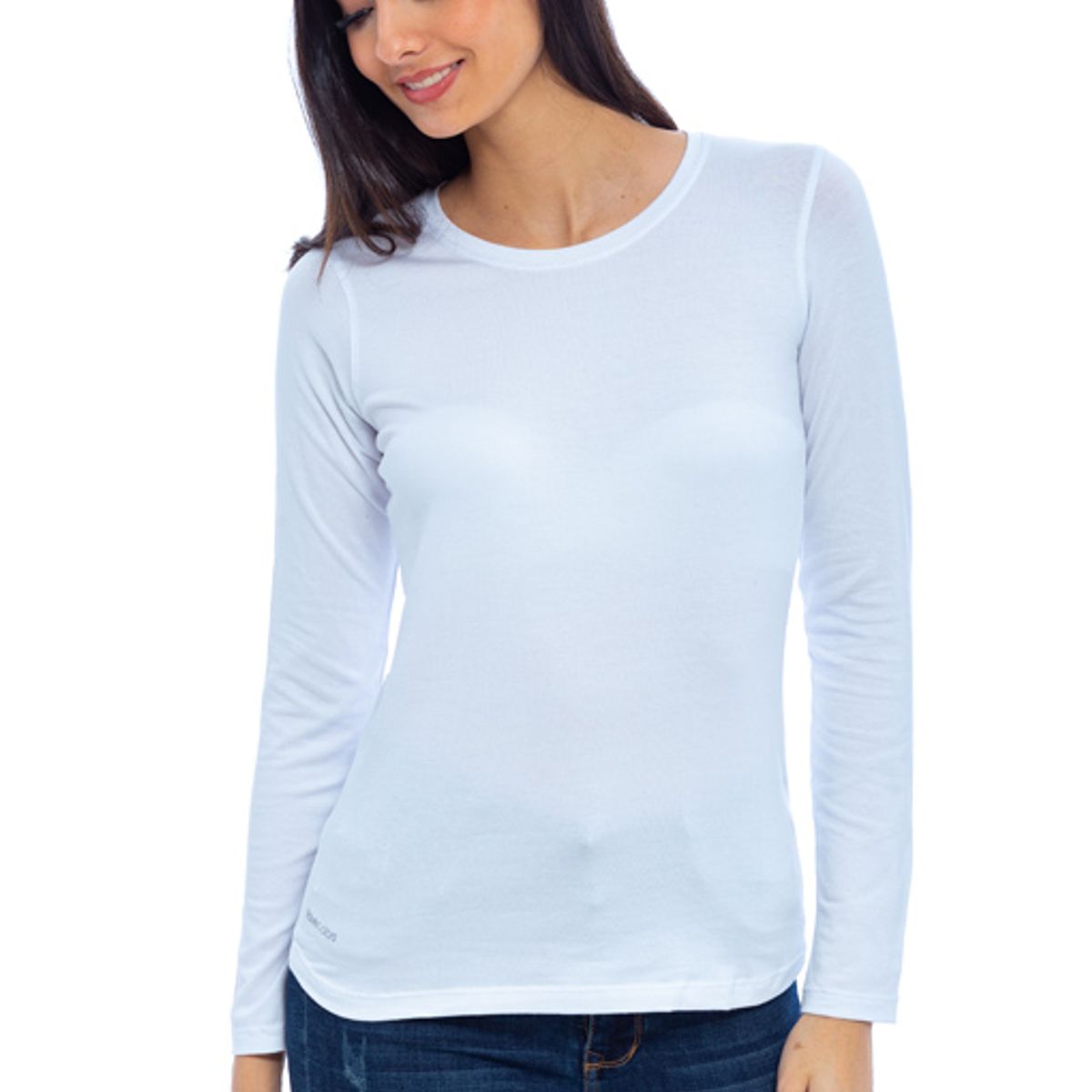 BOCARED - ISIS CAMISETA PARA DAMA MANGA LARGA CUELLO REDONDO EN COLOR BLANCO