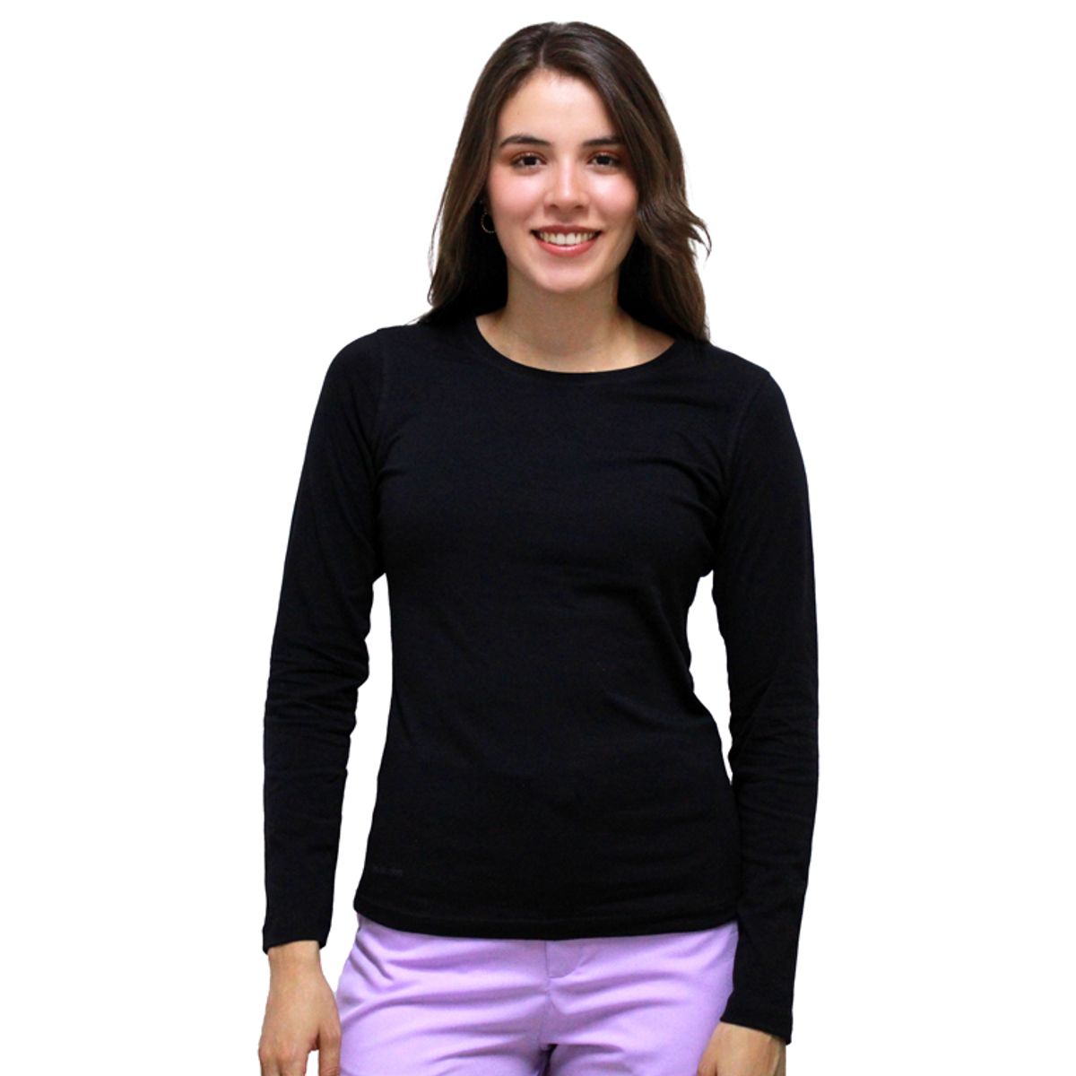 BOCARED - ISIS CAMISETA PARA DAMA MANGA LARGA CUELLO REDONDO EN COLOR NEGRO