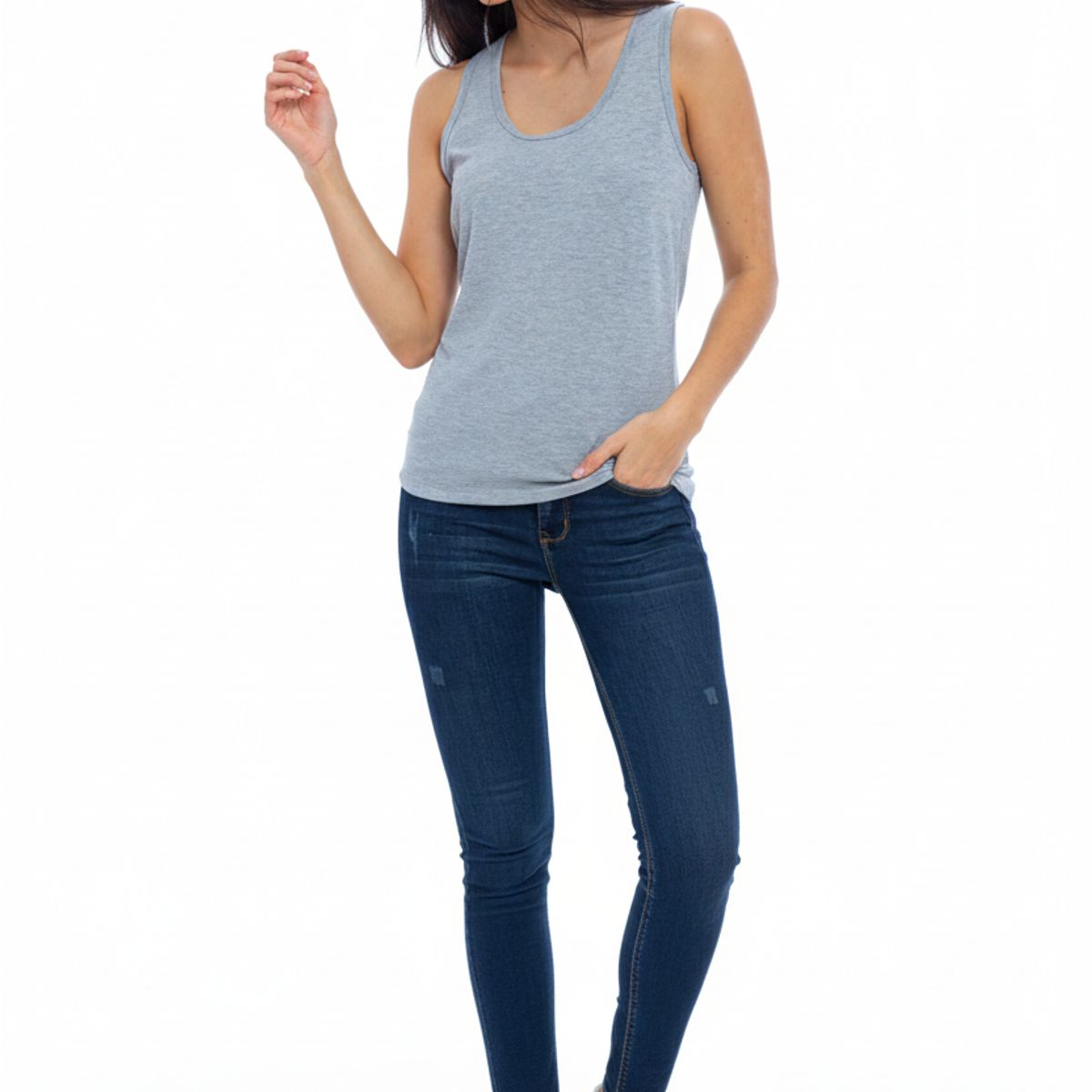 BOCARED - AFRODITA ATLETICA BASICA PARA DAMA MANGA SISA EN COLOR GRIS