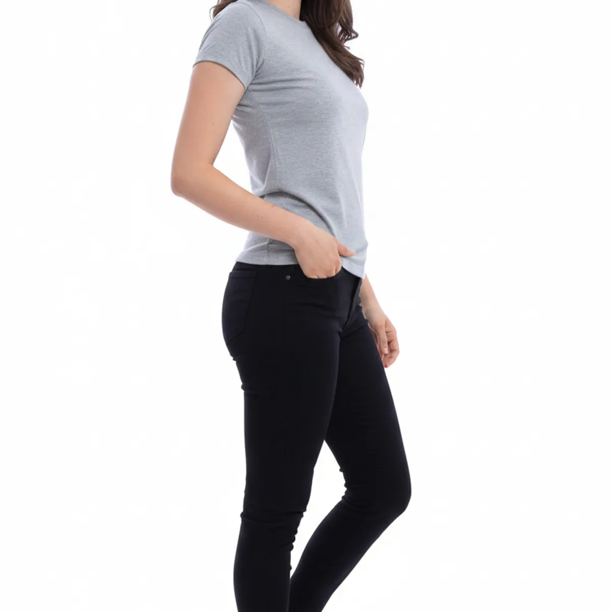 BOCARED - MAIA CAMISETA PARA DAMA MANGA CORTA CUELLO REDONDO EN COLOR GRIS