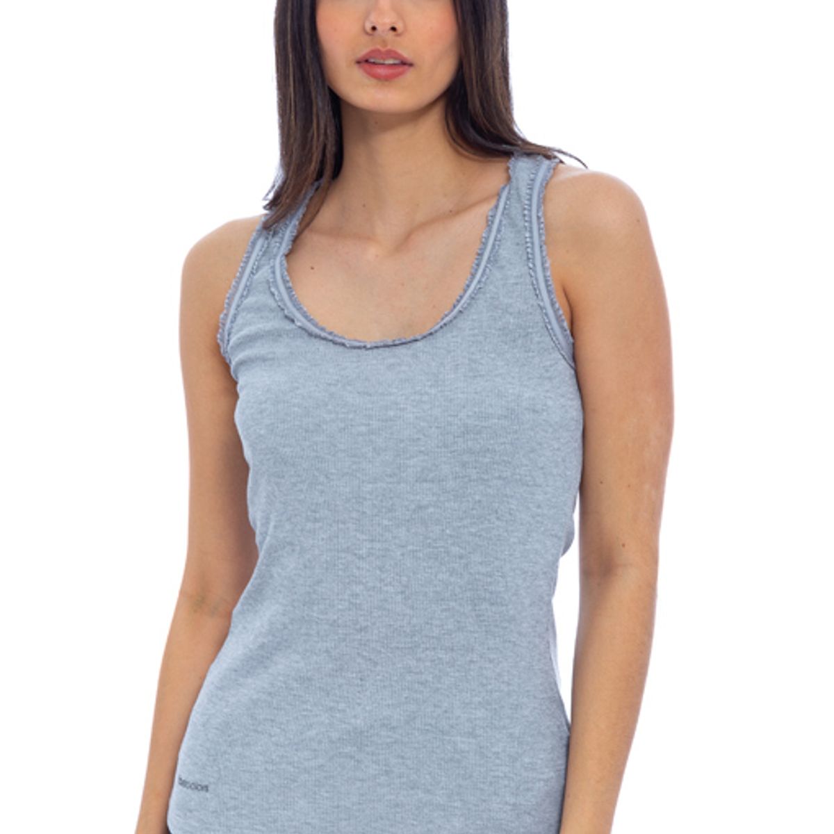 BOCARED - EMMA ATLETICA PARA DAMA EN RIB CON ESPALDA MARIPOSA EN COLOR GRIS