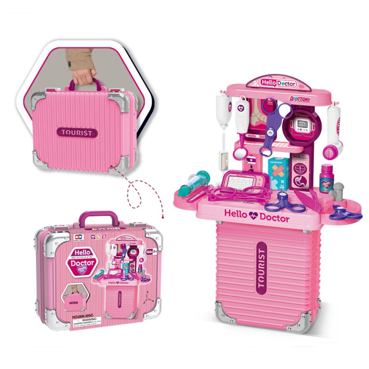 OTRAS MARCAS - Maleta De Juguete Doctor Portátil 3 en 1 Niños Kit Médico