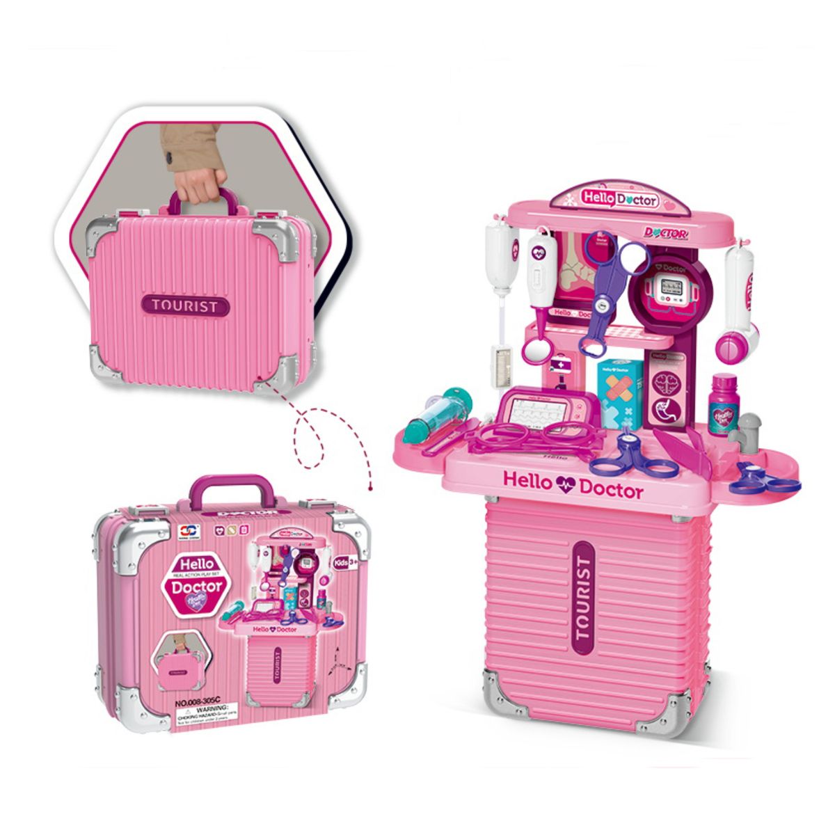 OTRAS MARCAS - Maleta De Juguete Doctor Portátil 3 en 1 Niños Kit Médico
