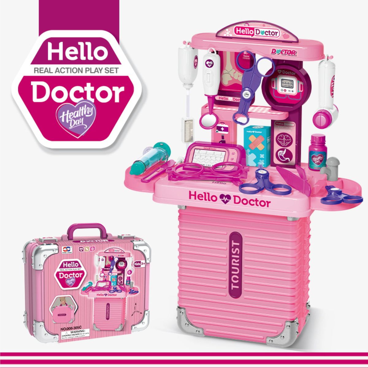 OTRAS MARCAS - Maleta De Juguete Doctor Portátil 3 en 1 Niños Kit Médico