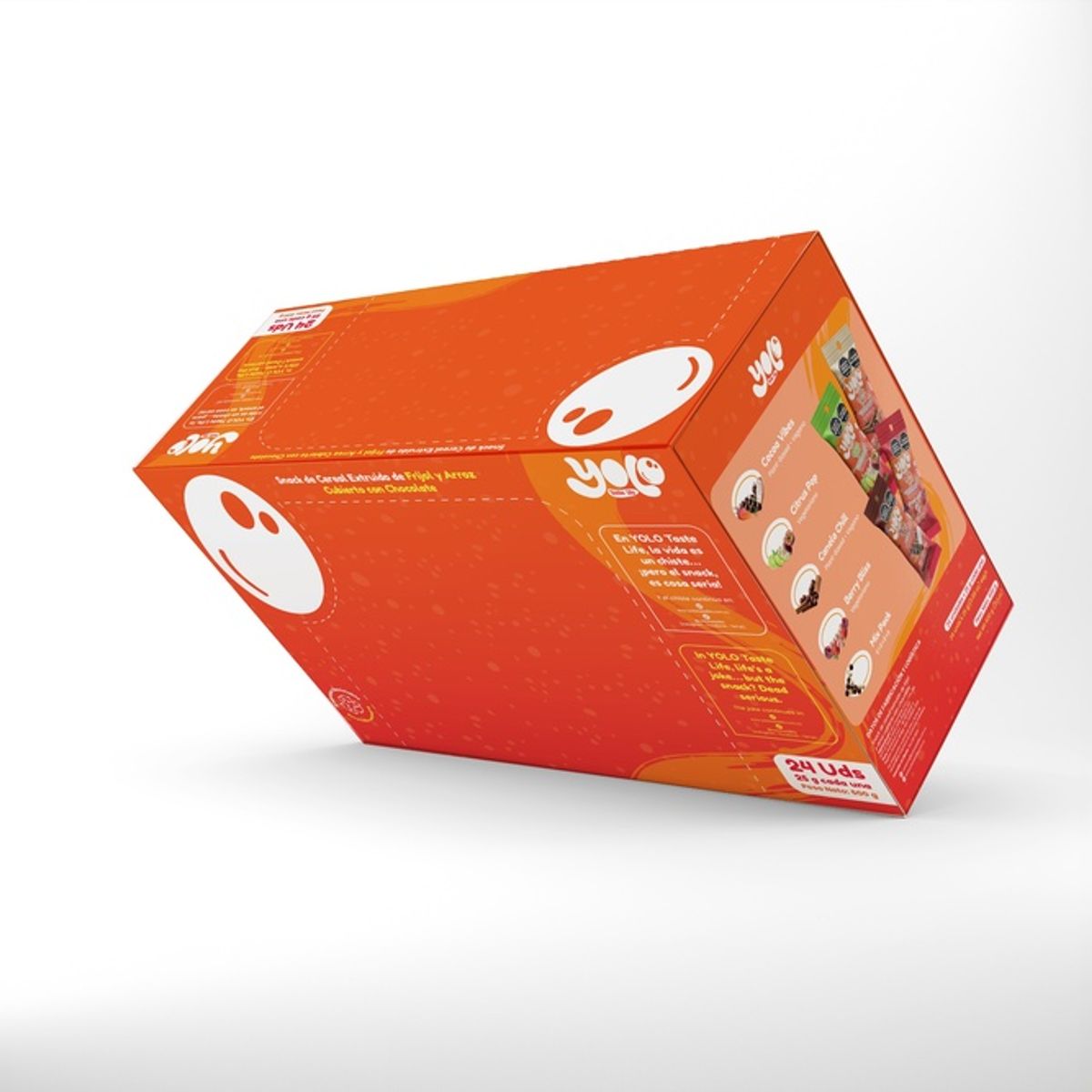 GENERICO - Yolo Taste Life- Canela Chill Snack crujiente con cacao al 60% y canela real en polvo sin azúcar 24 uds x 25g
