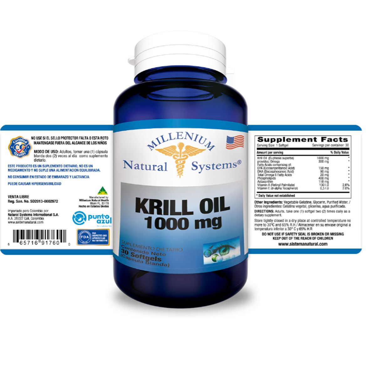 NATURAL SYSTEM - SUPLEMENTO CON OMEGA 3 X 30 SOFTGELS / KRILL OIL - FUNAT