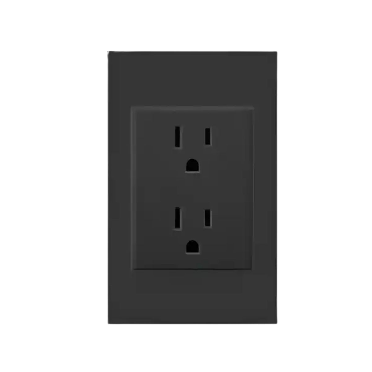 MERCURY - Tomacorriente Doble  Polo a Tierra Negro Mate Premium Mercury