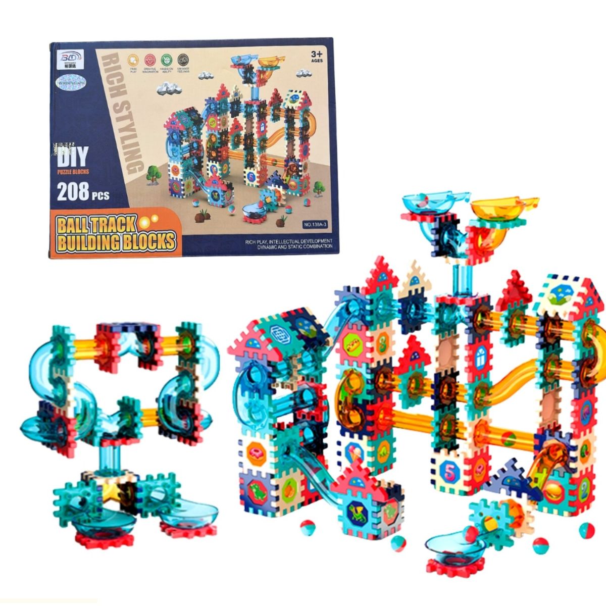 OTRAS MARCAS - Pista De Canicas De 208 Piezas Juegos De Construccion