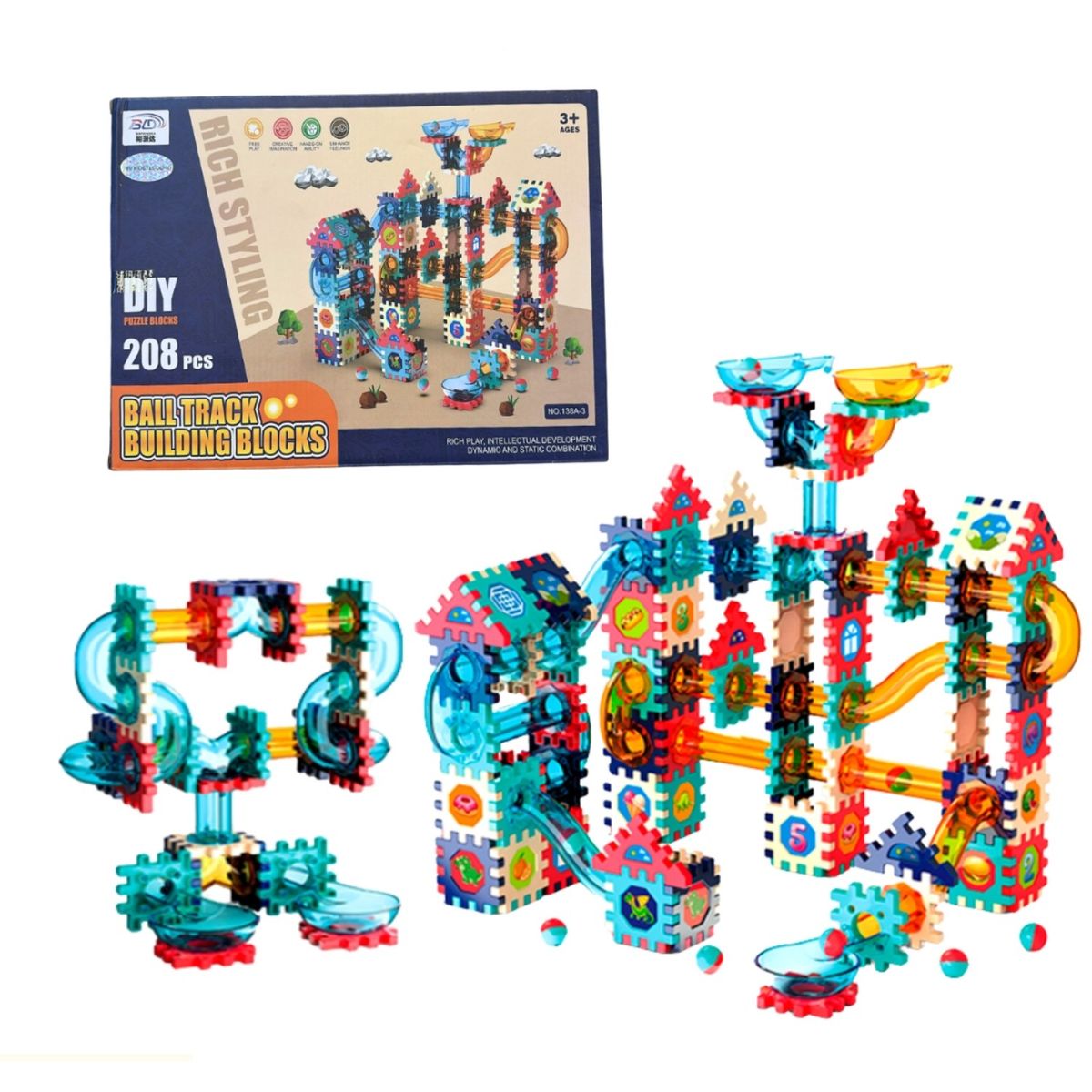 OTRAS MARCAS - Pista De Canicas De 208 Piezas Juegos De Construccion