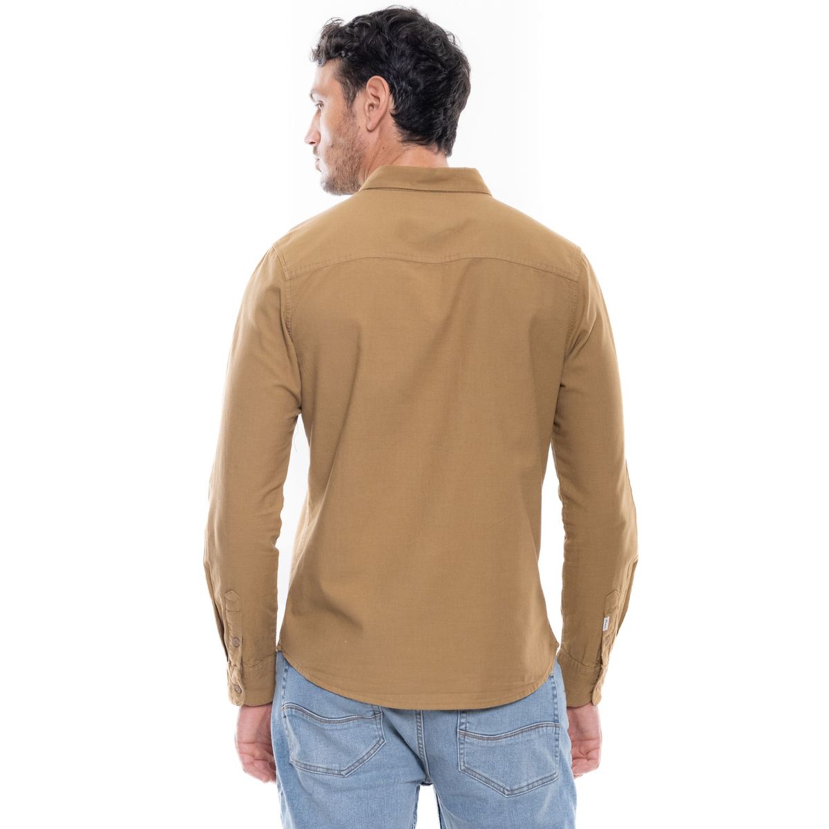 COLOR BLUE - Camisa Manga Larga Unicolor