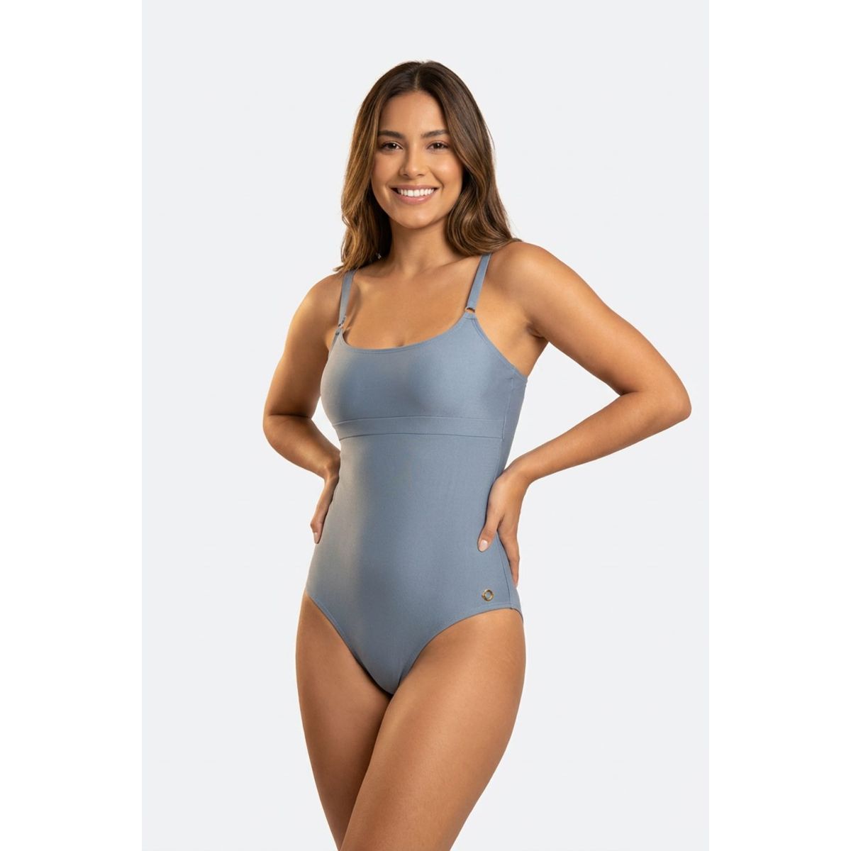 LILI PINK - Vestido de baño enterizo Plus Size confeccionado en microfibra satinada