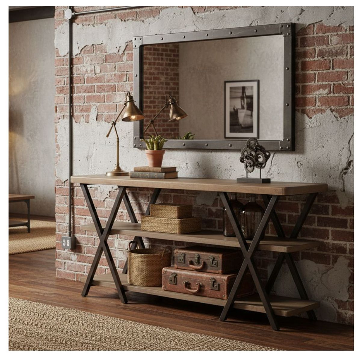 22 GRADOS DECORACION - Estantería Xup en Roble y Metal  180cm x 50cm