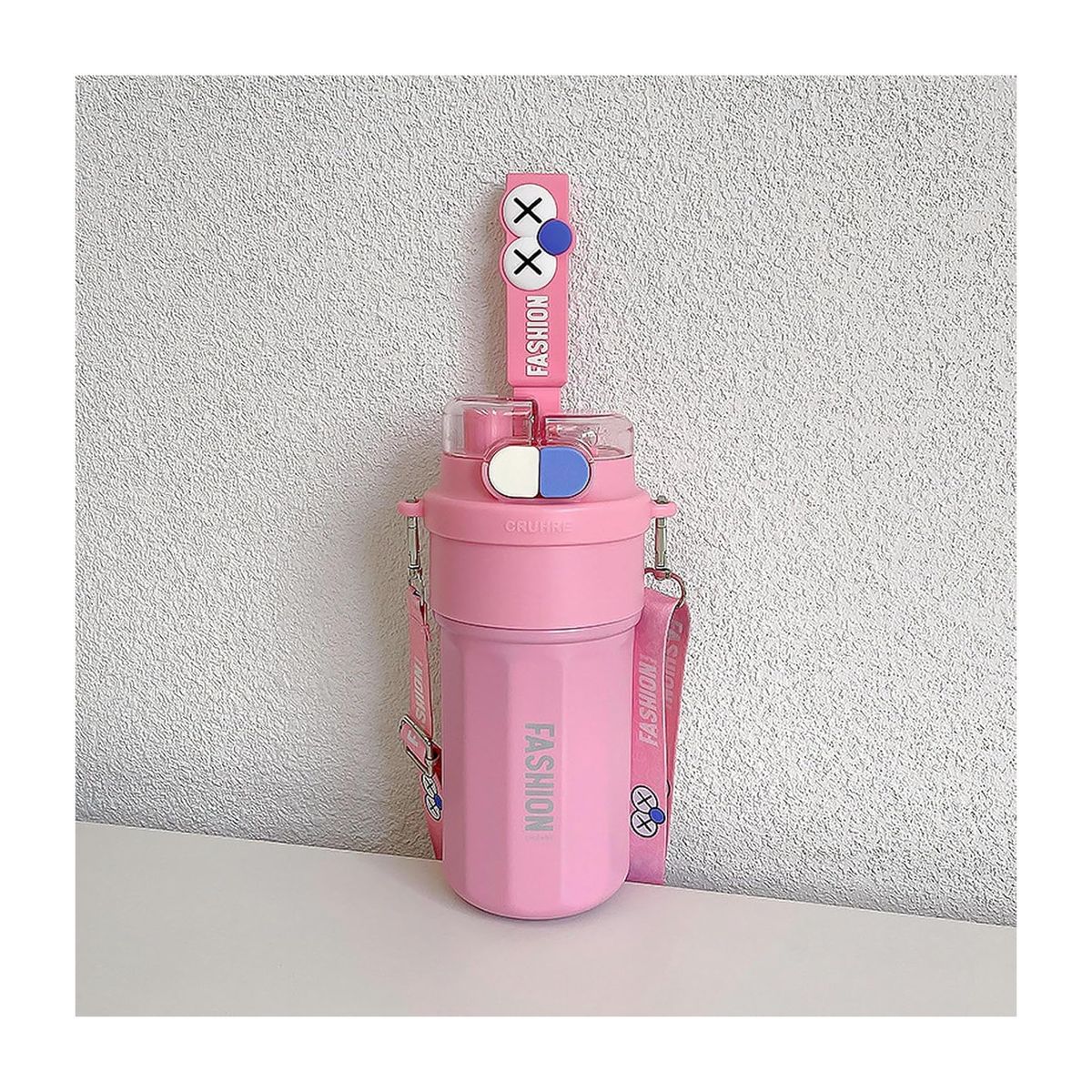 GENERICO - Termo Personalizado con Diseño de Ojos y Aislamiento Térmico Rosa
