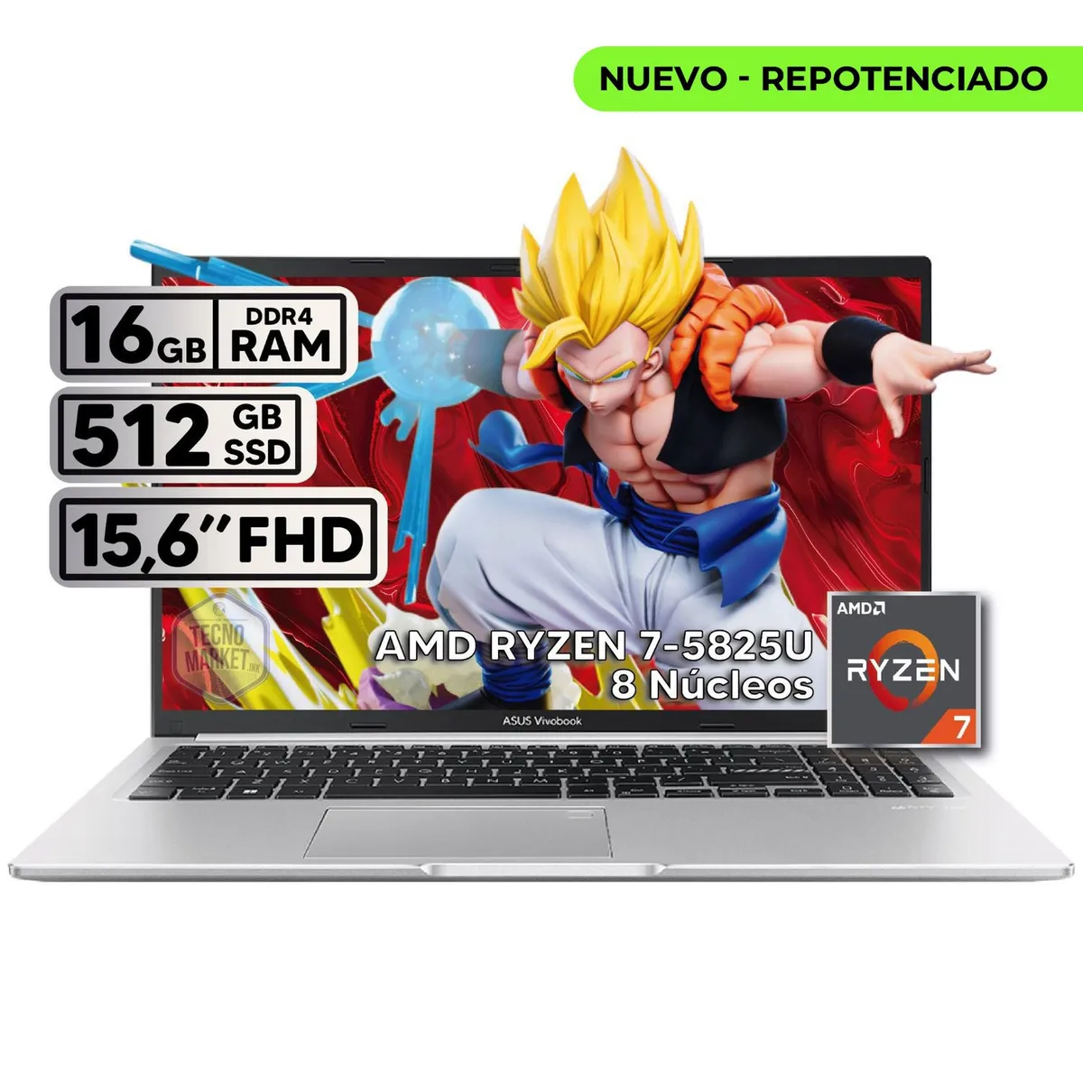 ASUS - PORTATIL ASUS VIVOBOOK  M1502YA-BQ925 RYZEN 7 5825U 16GB RAM 512GB SSD 15,6'' FHD