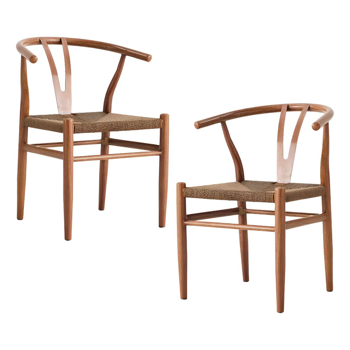 GENERICO - Set 2 Sillas De Comedor Top Living Estilo Wishbone Café Diseño De La Tela Liso