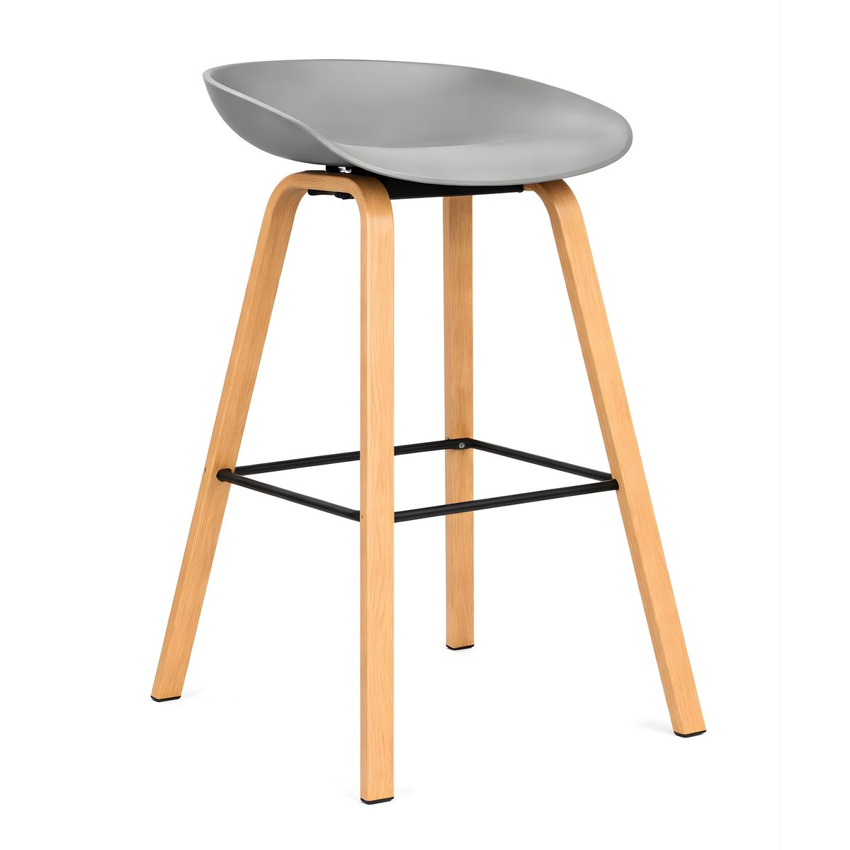 GENERICO - Silla Misuri Con Patas Metálicas Tipo Madera Color Gris 65 cm De Altura