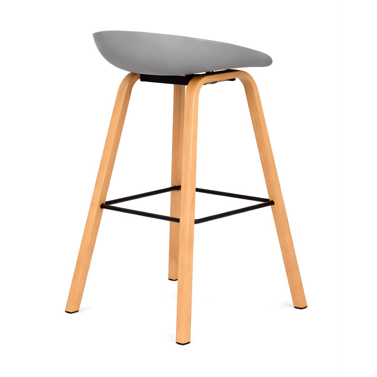 GENERICO - Silla Misuri Con Patas Metálicas Tipo Madera Color Gris 65 cm De Altura