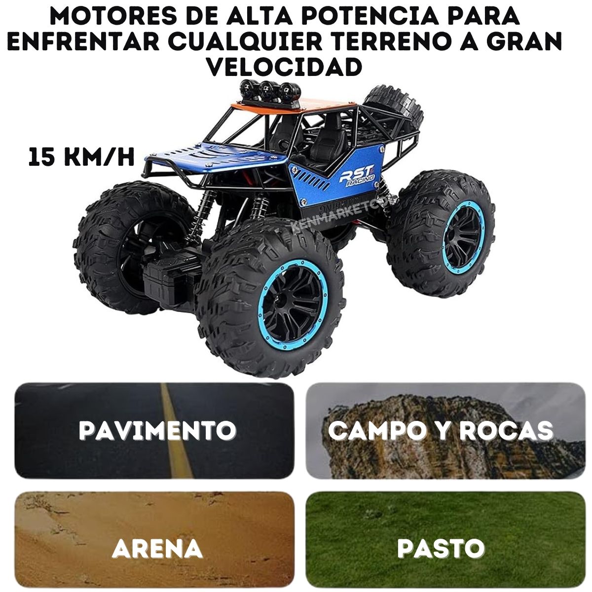 GENERICO - Carro A Control Remoto 4x4 Metal De Alta Velocidad