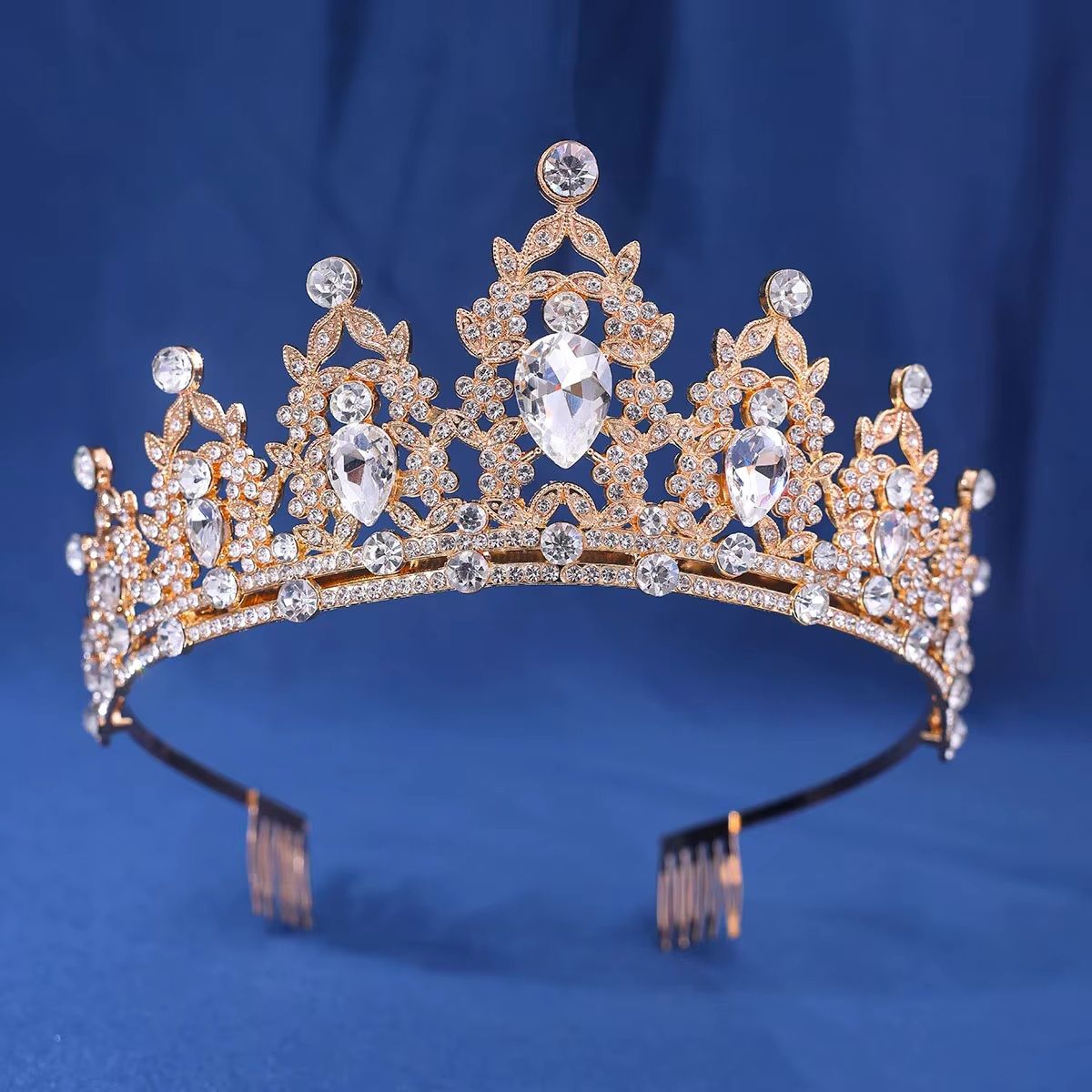 GENERICO - Corona Tiara De Cristal Con Peine Quinceañeras Novia