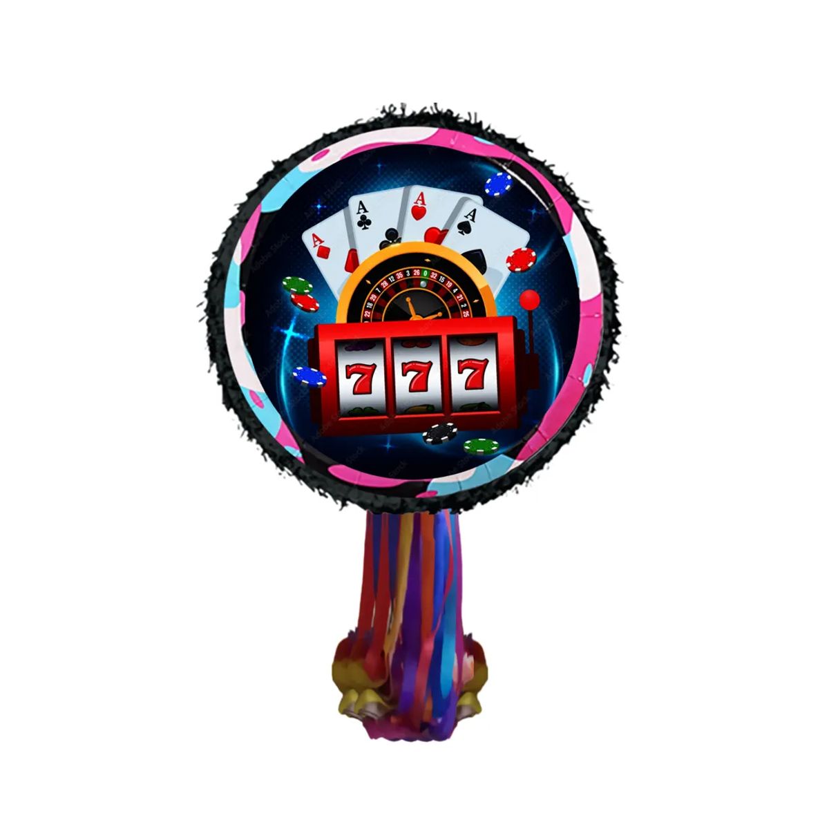 GENERICO - piñatas tematica casino + tarjeta de invitación digital + kit de fiesta
