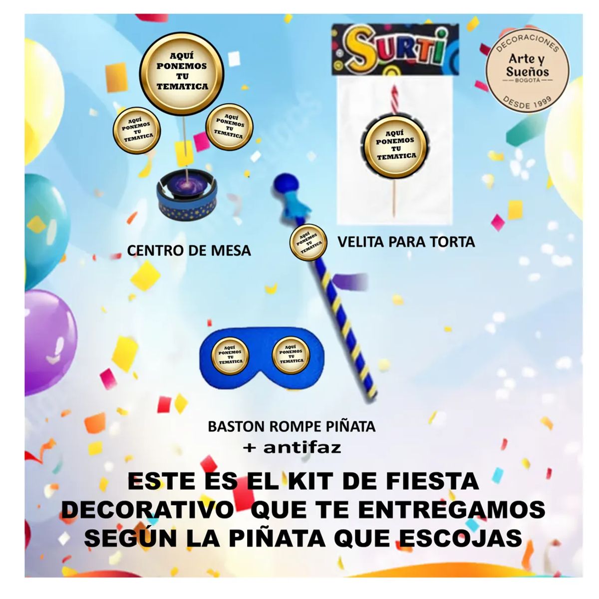 GENERICO - piñatas tematica casino + tarjeta de invitación digital + kit de fiesta