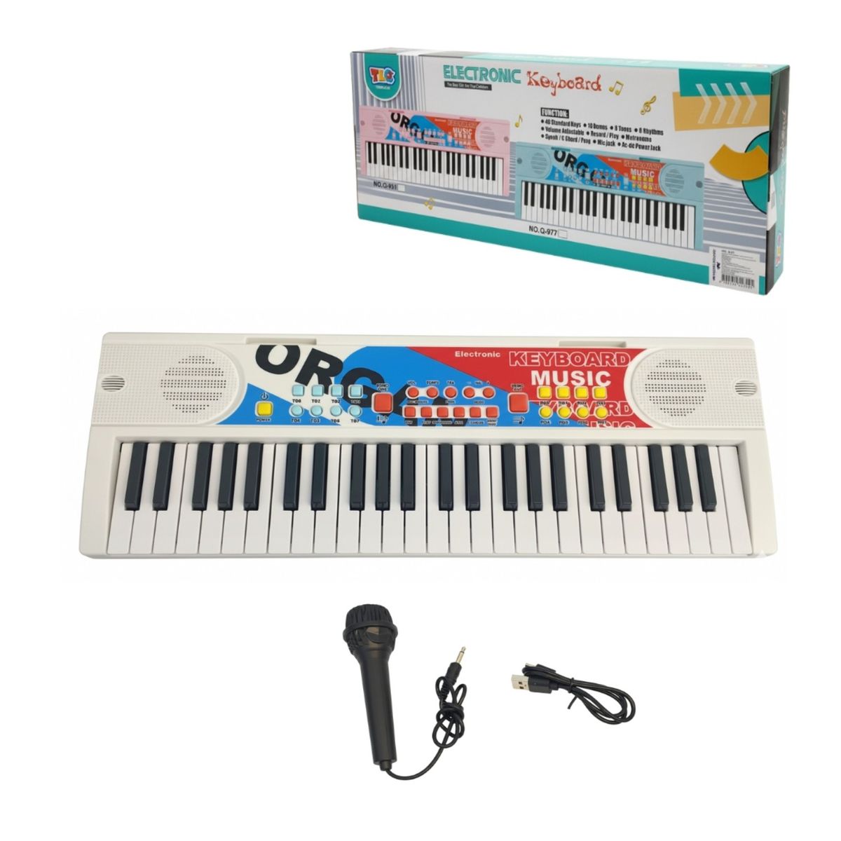 OTRAS MARCAS - Piano Infantil Usb 49 Teclas Microfono Y Melodias 54 Cm