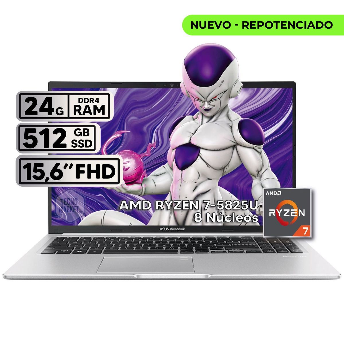 ASUS - PORTATIL ASUS VIVOBOOK  M1502YA-BQ925 RYZEN 7 5825U 24GB RAM 512GB SSD 15,6'' FHD