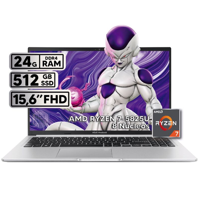 ASUS - PORTATIL ASUS VIVOBOOK  M1502YA-BQ925 RYZEN 7 5825U 24GB RAM 512GB SSD 15,6'' FHD