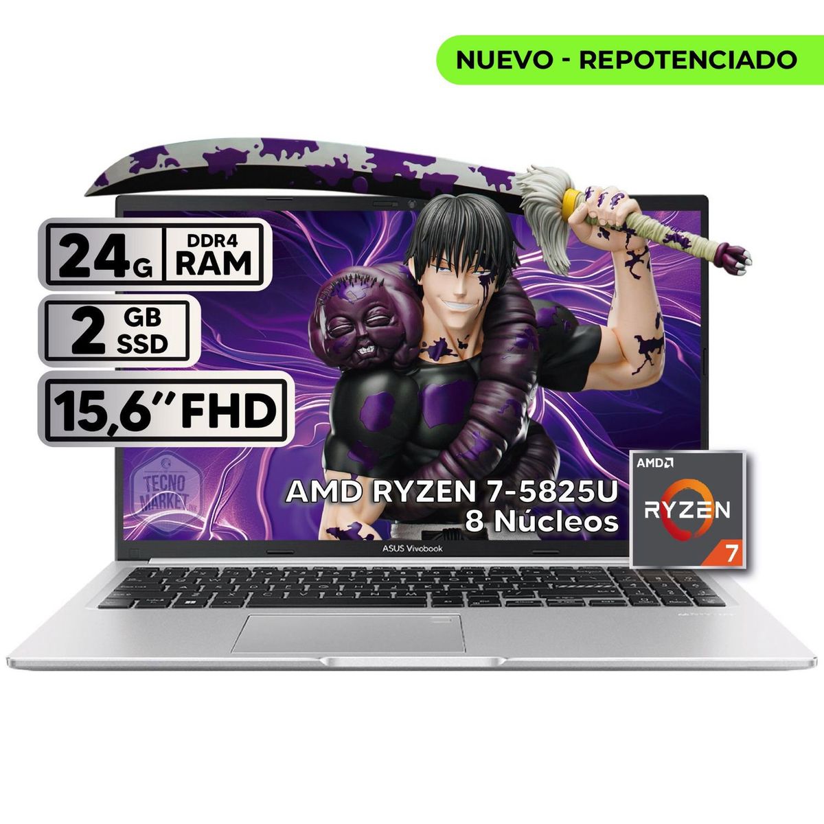 ASUS - PORTATIL ASUS VIVOBOOK  M1502YA-BQ925 RYZEN 7 5825U 24GB RAM 2TB SSD 15,6'' FHD