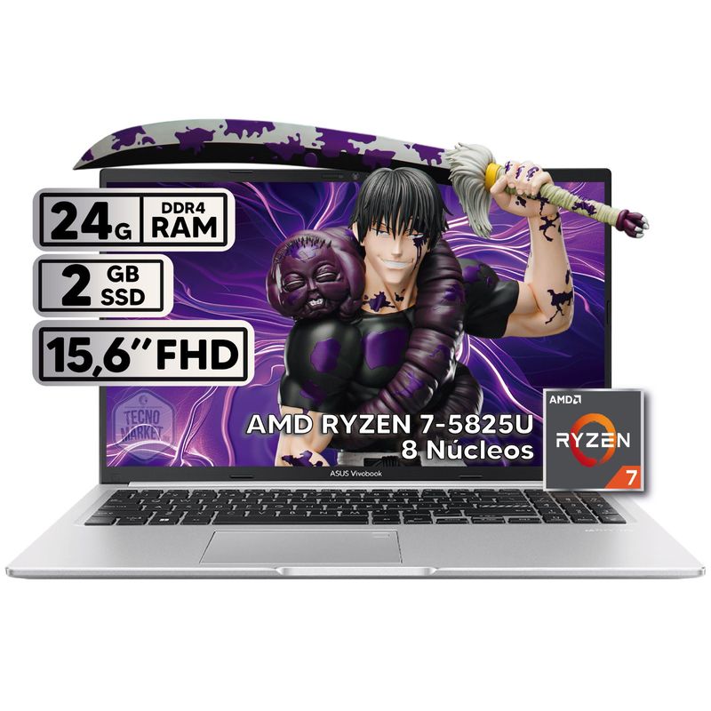 ASUS - PORTATIL ASUS VIVOBOOK  M1502YA-BQ925 RYZEN 7 5825U 24GB RAM 2TB SSD 15,6'' FHD