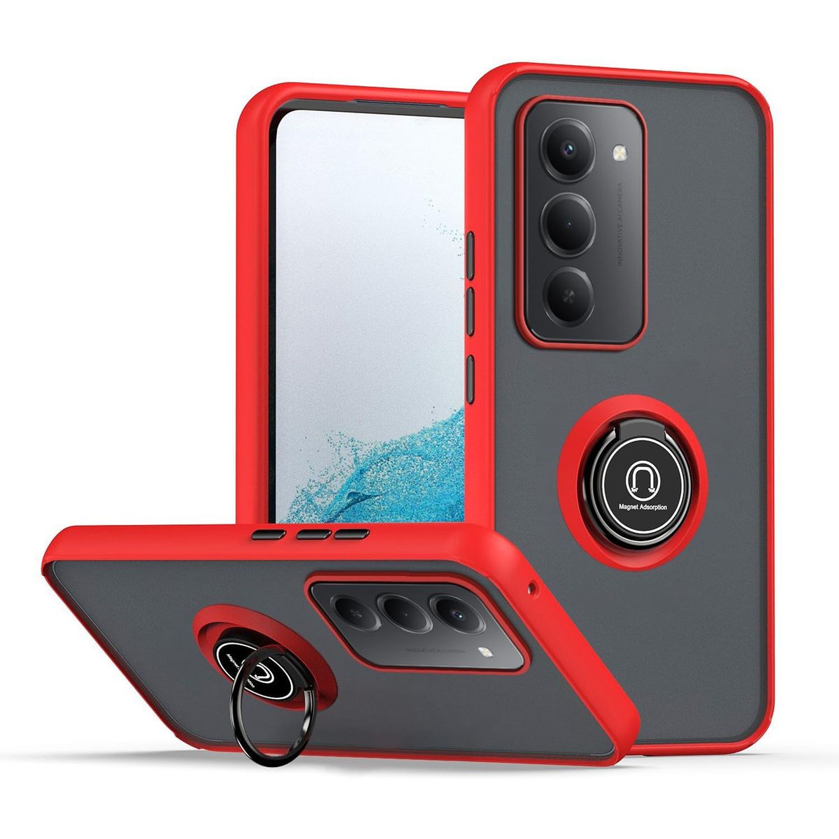 GENERICO - Funda Estuche Anti Golpes Mate Compatible Xiaomi Redmi 15 4G Rojo