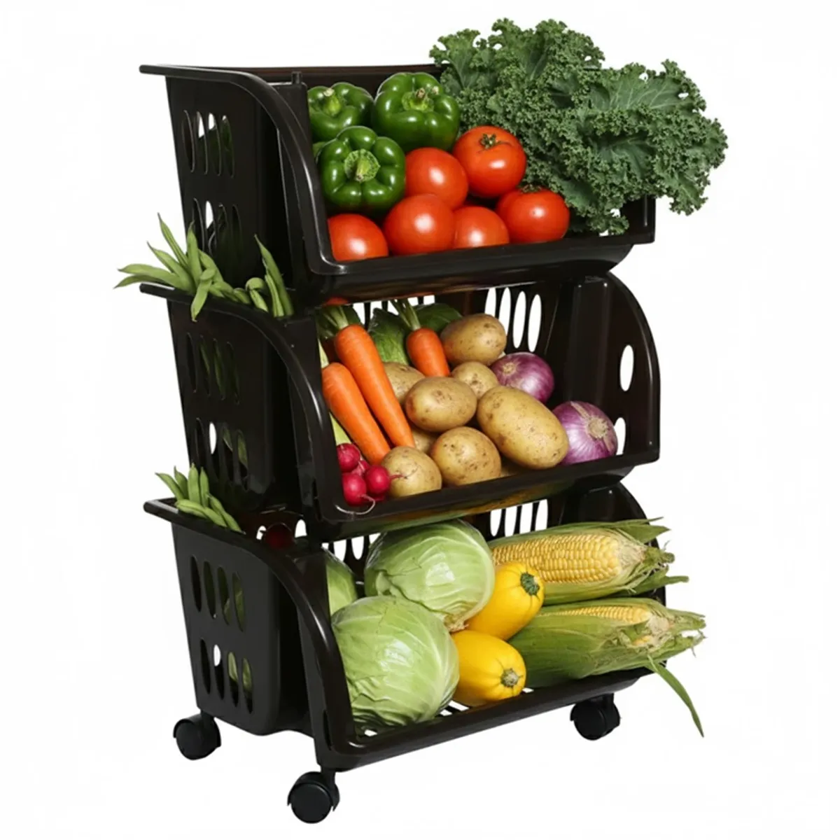 NOVEDADES PLASTICAS - Multiestante Elipse Plástico NP de 3 Niveles Color Marrón 11863