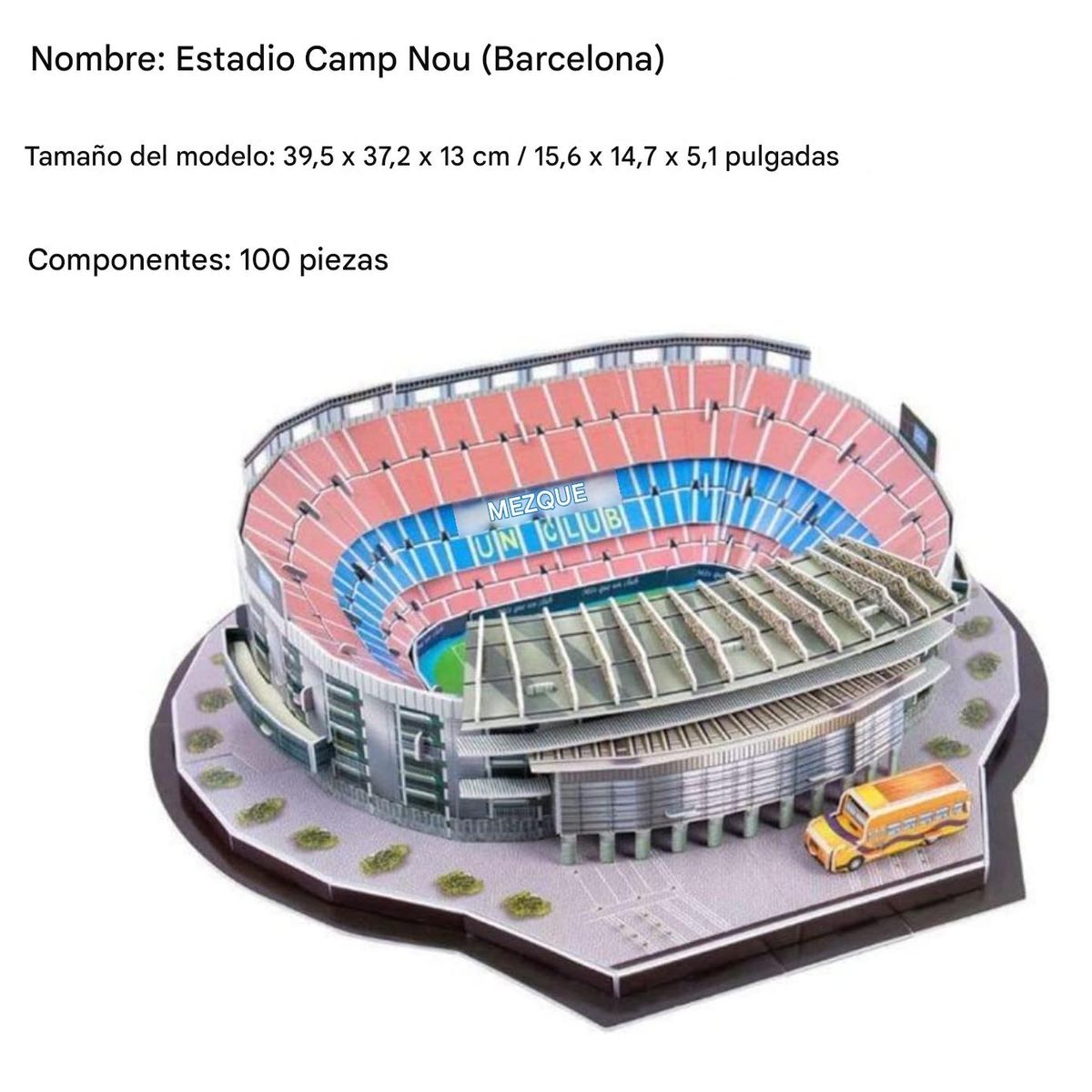 OTRAS MARCAS - Rompecabezas 3d Estadio De Futbol Camp Nou 100 Piezas