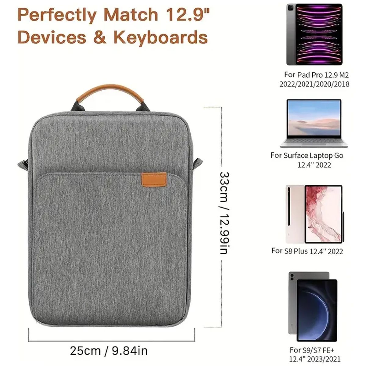 GENERICO - Maletin Bolso iPad Tablet Maleta Resistent Funda +correa Negro