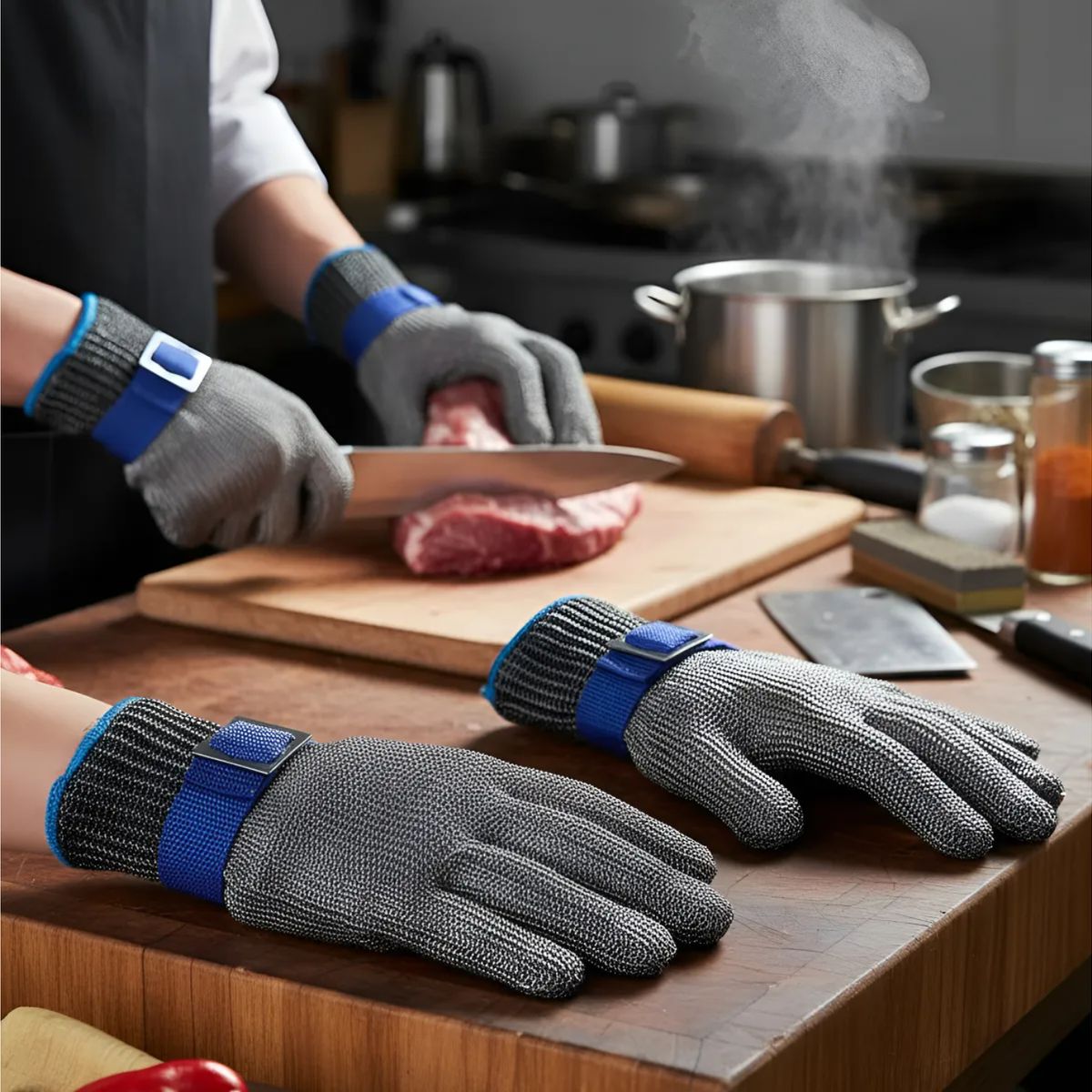 OTRAS MARCAS - Guante De Seguridad En Malla De Acero Para Carniceria Y Mas Talla S