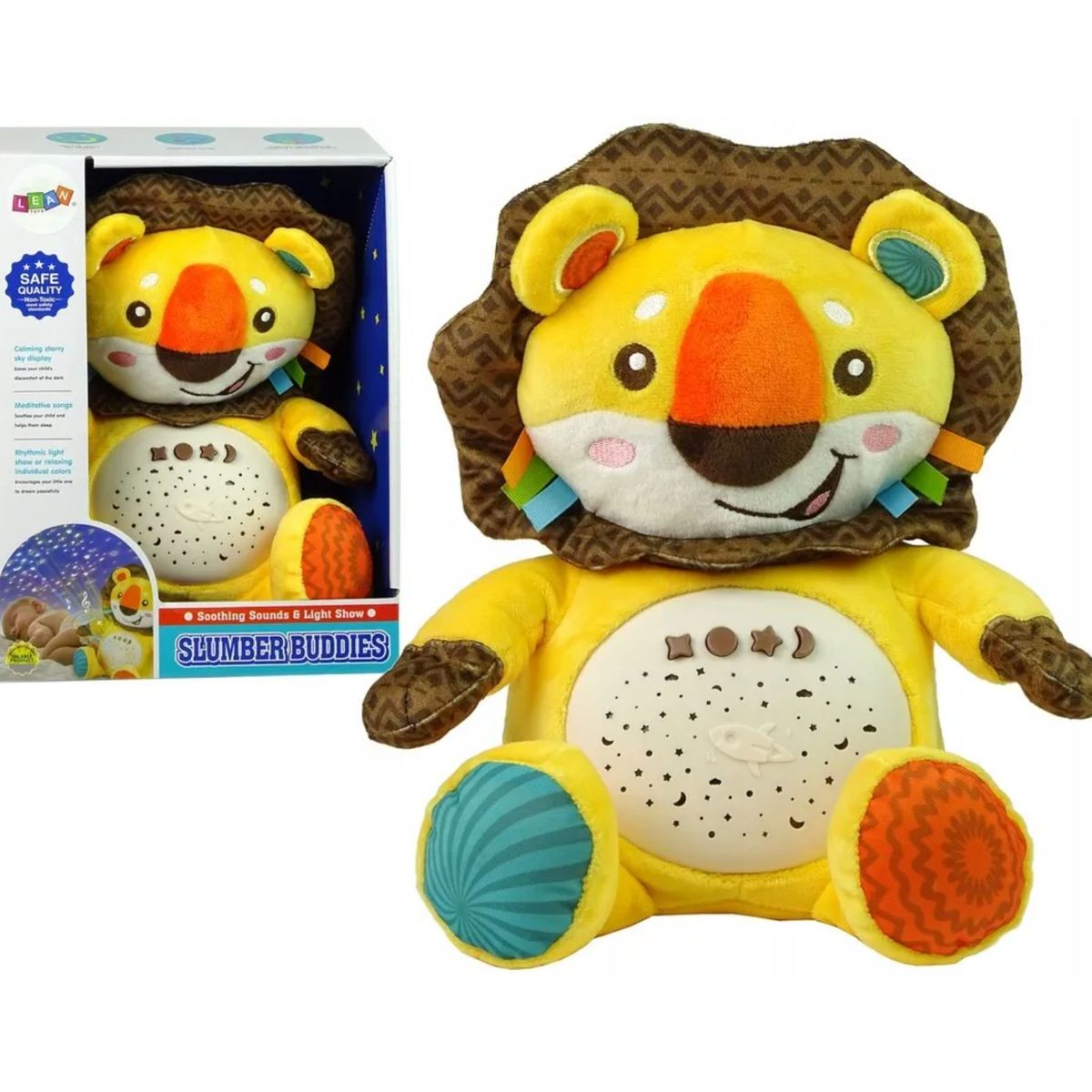 OTRAS MARCAS - Musical De Cuna Y Proyector Estrellas Peluche León Para Bebé Amarillo León