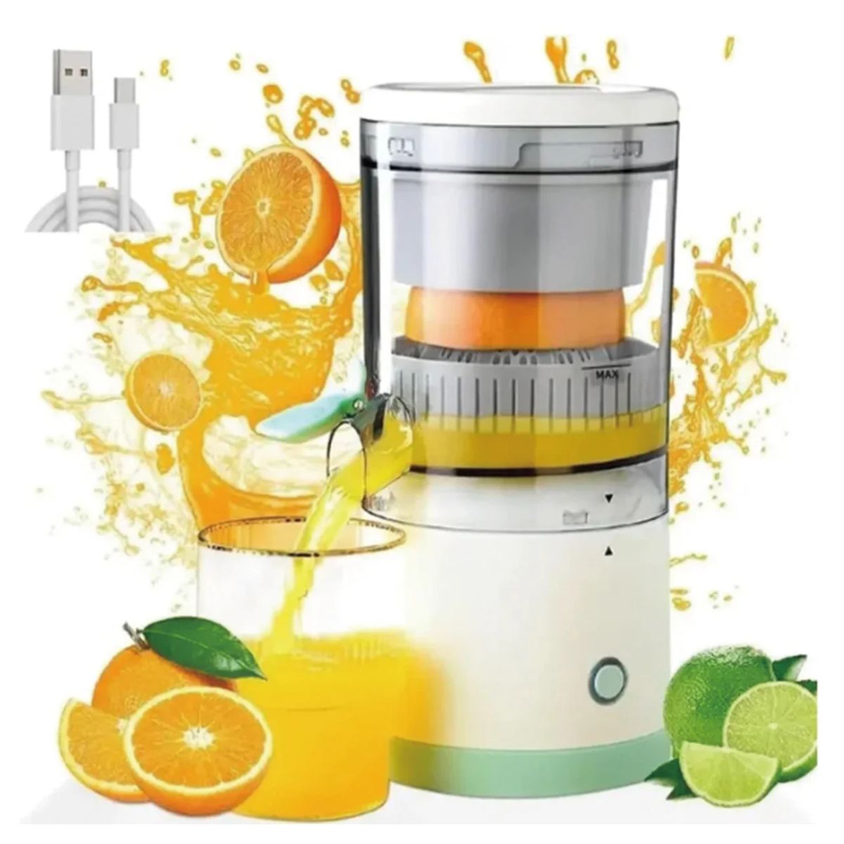 NOBELSOUND - Exprimidor De Naranjas Electrico Recargable Portatil 500 Ml